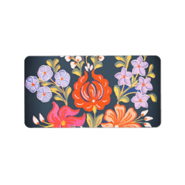 Etiqueta flores húngaras - colores vibrantes