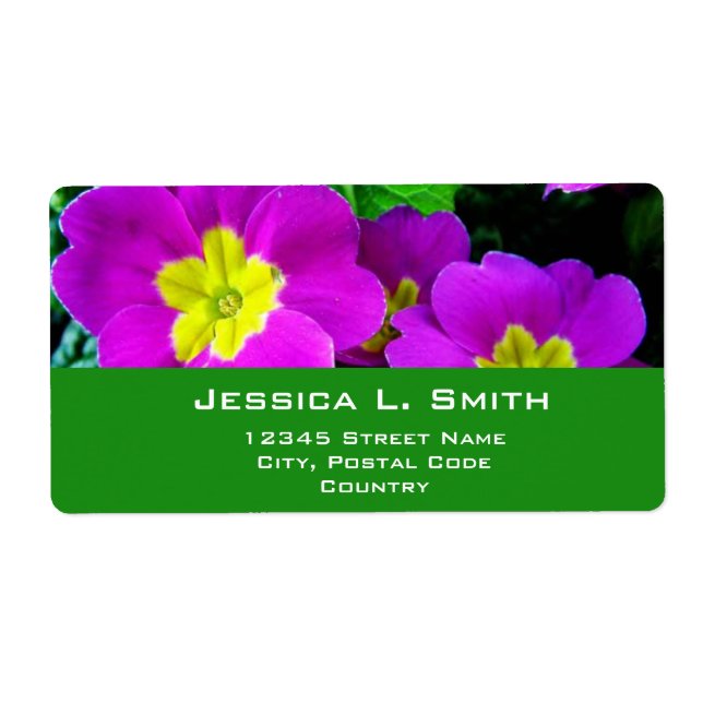 Etiqueta flores moradas (Frente)