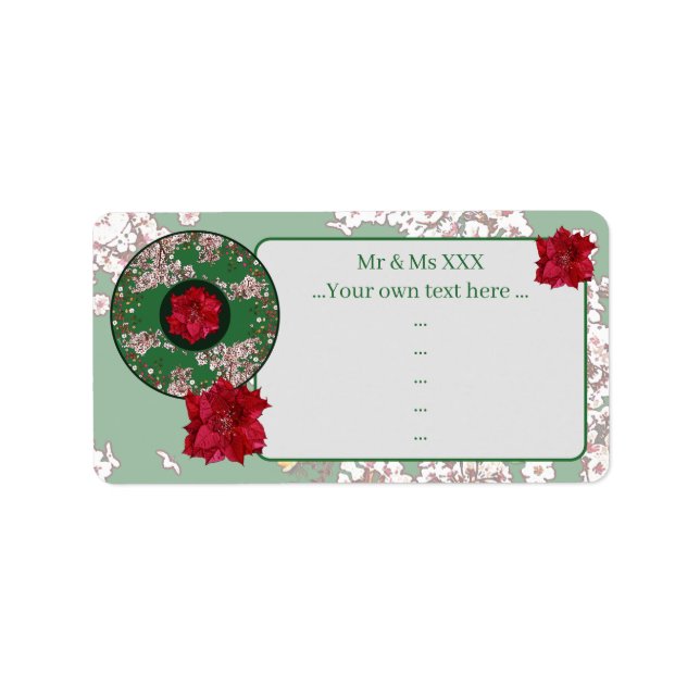 Etiqueta Flores para Navidad (Frente)