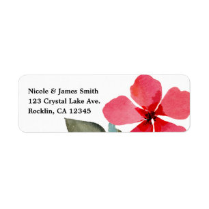 Etiqueta Flores rojas lindas amapolas fiesta floral de prim