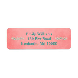 Etiqueta Flores rosa y verde bonito