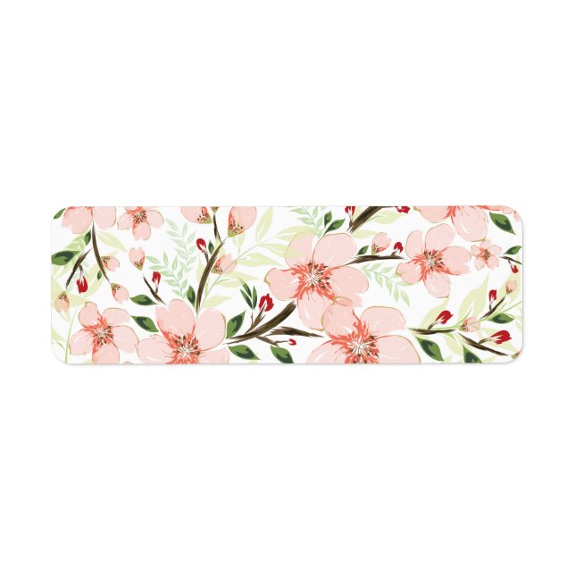 Etiqueta Flores rosadas (Frente)