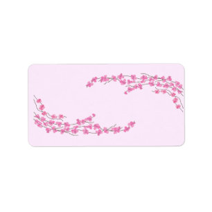 Etiqueta Flores rosadas elegantes