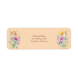 Etiqueta Flores rosadas melocotón amarillo