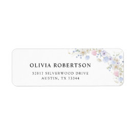 Etiqueta Flores salvajes de primavera Boda rosa morado