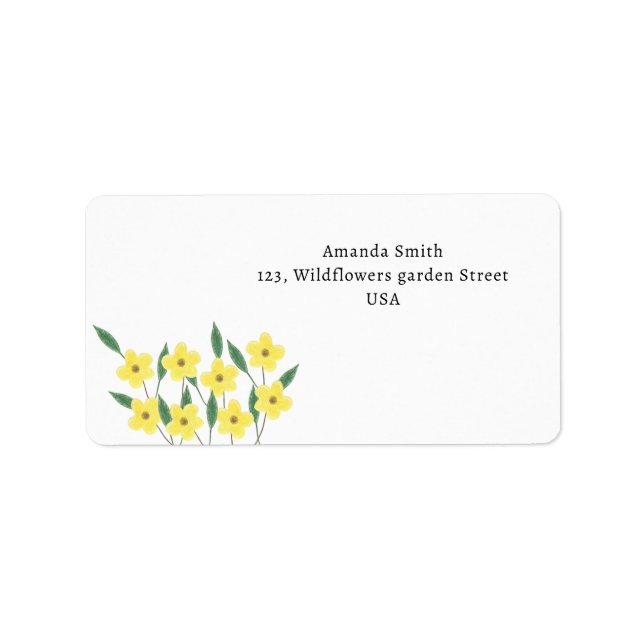 Etiqueta Flores silvestres amarillas (Frente)