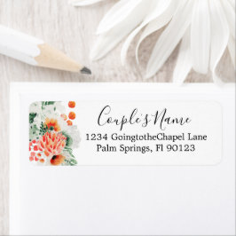 Etiqueta Flores silvestres de color acuático moderno Floral