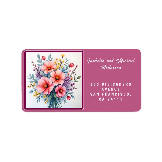 Etiqueta Flores Silvestres de Moda Colección de Lujo Hermos (Frente)