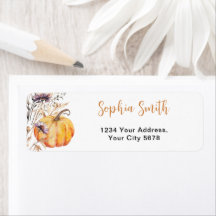 Flores silvestres de otoño Baby Shower Pumpkin
