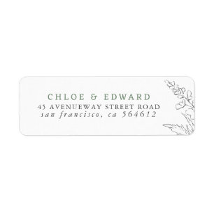 Etiqueta Flores silvestres dibujadas a mano Minimalista Sag