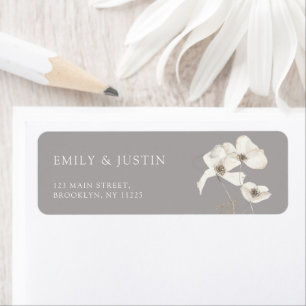 Etiqueta Flores silvestres modernas acuarela Beige Weddin D