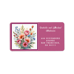 Etiqueta Flores Silvestres Populares de Lujo Colección Herm