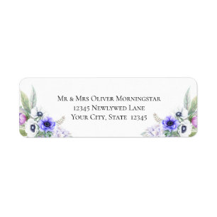 Etiqueta Flores violetas de anémona
