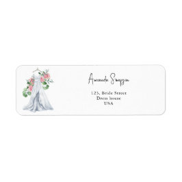 Etiqueta Flores y vegetación rosa elegantes - ducha de novi