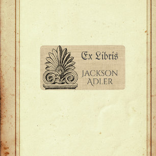 Etiqueta Flouris vintage Personalizada Ex Libris Bookplate