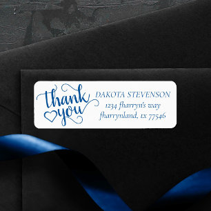 Etiqueta Flourish Blue Gracias   Dirección de devolución cl