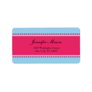 Etiqueta Flower power - blue and pink address labels