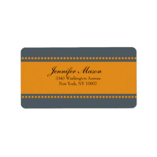 Etiqueta Flower power - grey and yellow address labels