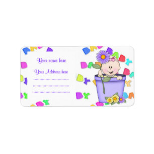 ETIQUETA FLOWERPOT BABY ADDRESS LABEL