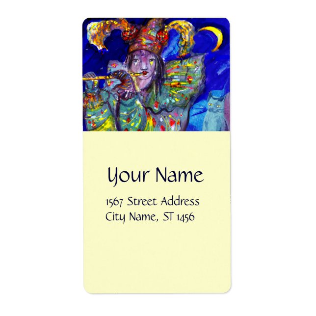 Etiqueta FLUTISTA EN AZUL / Noche de Carnaval veneciana (Frente)