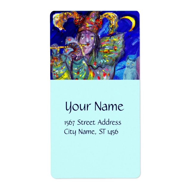 Etiqueta FLUTISTA EN AZUL / Noche de Carnaval veneciana (Frente)