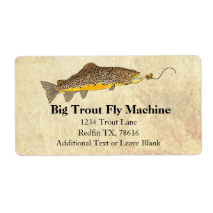 Etiqueta Fly Fishing Brown Trout