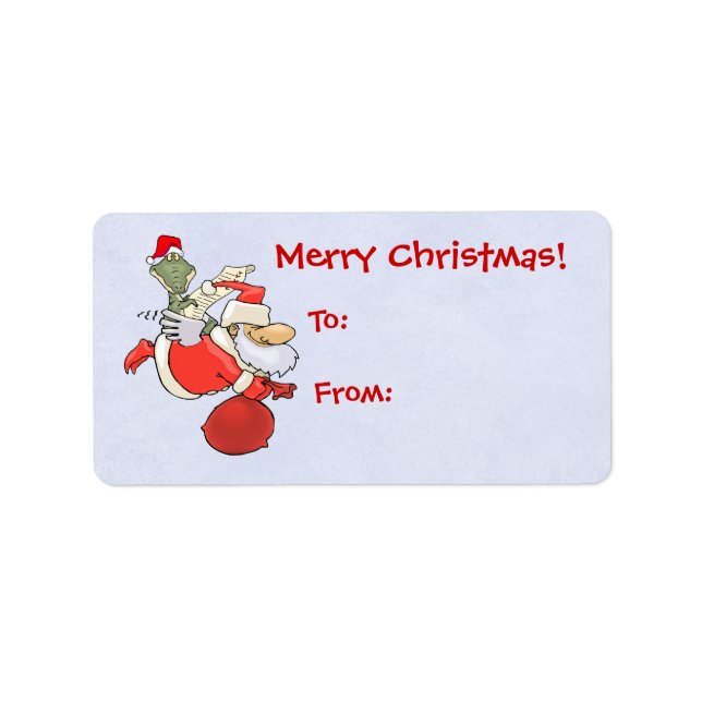Etiqueta Flying Santa with Gator (Frente)