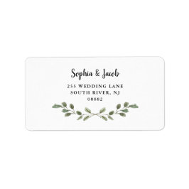 Etiqueta Foliage de color de agua simple y escritura a mano