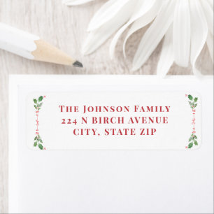 Etiqueta Foliage de Navidad Verde y Rojo