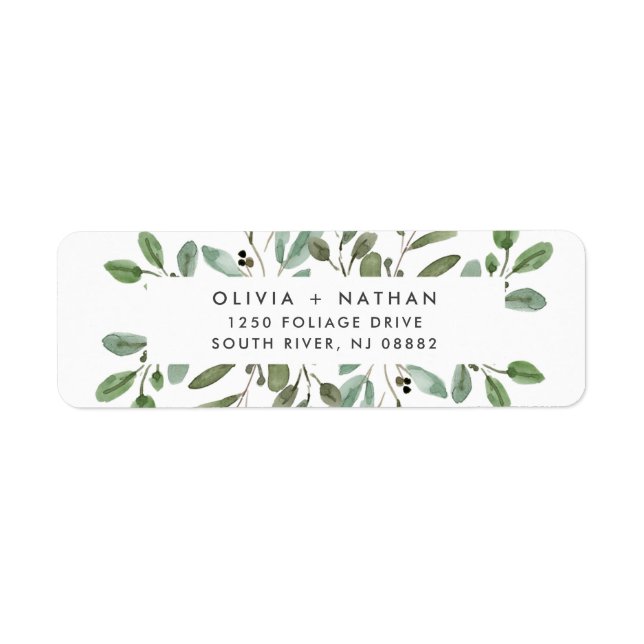 Etiqueta Foliage minimalista | BODA (Frente)
