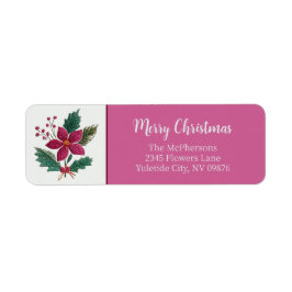 Etiqueta Folk Florals Christmas Return Address Labels