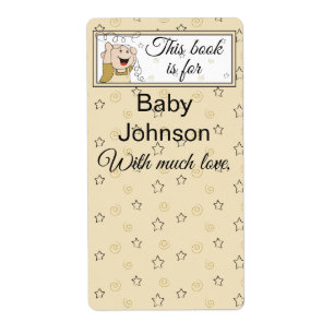 Etiqueta Folleto de Baby Shower "Baby & Stars" de 8