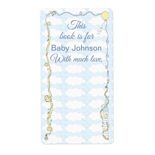 Etiqueta Folleto de Baby Shower "Castle Yellow" de 8 (Frente)