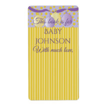 Folleto de Baby Shower "Gold/Lavender" de 8