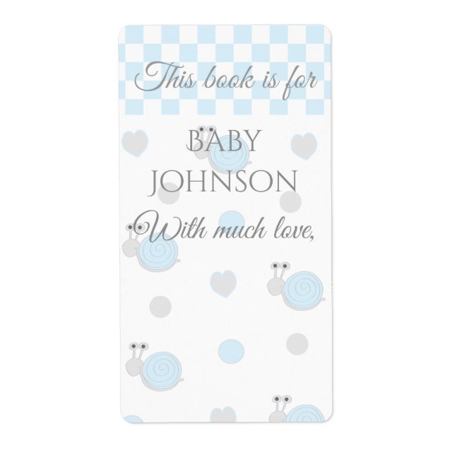 Etiqueta Folleto de Baby Shower "Snips & Snails" de 8 (Frente)