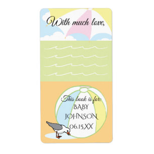 Etiqueta Folleto de bolas Baby Shower Beach 8