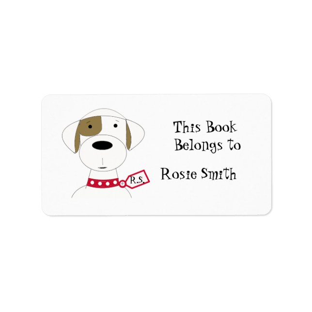 Etiqueta Folleto de perro de dibujos animados (Frente)