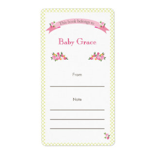 Etiqueta Folleto floral verde y rosa