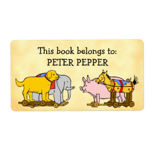 Etiqueta Folleto personalizado Perro de juguete, caballo, e