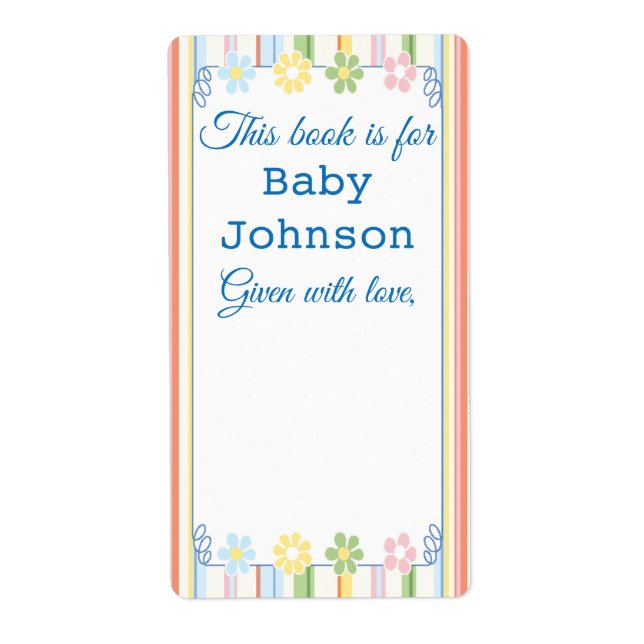 Etiqueta Folleto "Picnic Floral" de Baby Shower de 8 (Frente)