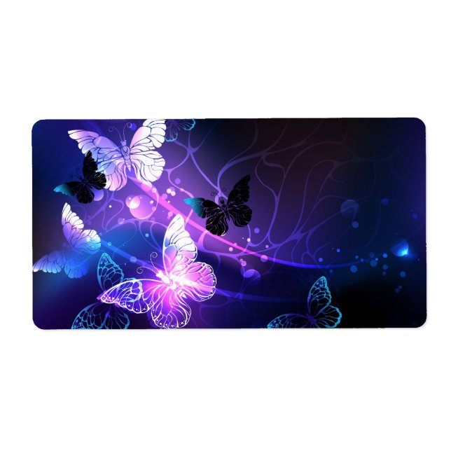 Etiqueta Fondo con mariposas nocturnas (Frente)