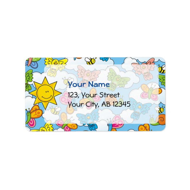 Etiqueta Fondo de animales para bebés (Frente)