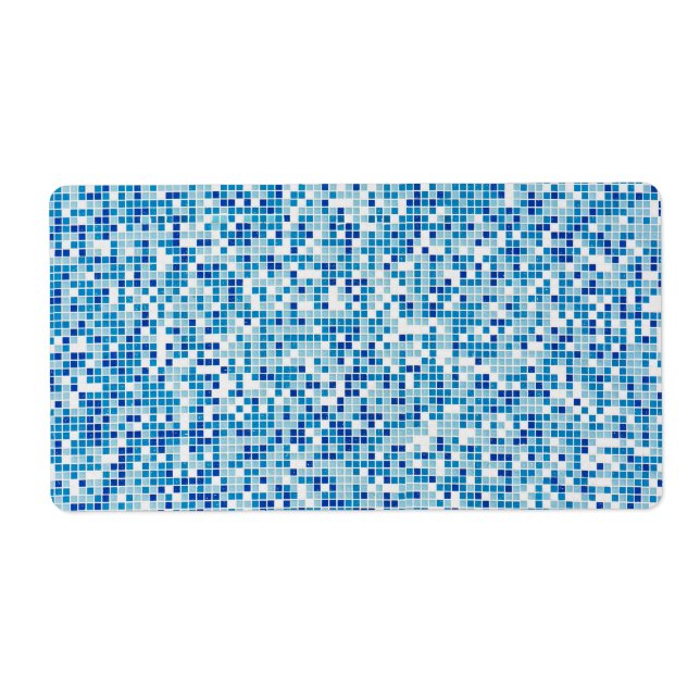 Etiqueta Fondo de azulejos azules (Frente)