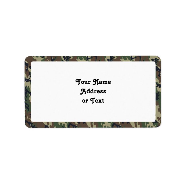 Etiqueta Fondo de Camuflaje Forestal Militar (Frente)