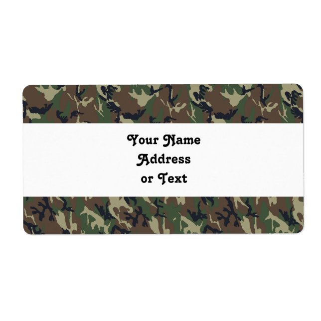 Etiqueta Fondo de Camuflaje Forestal Militar (Frente)