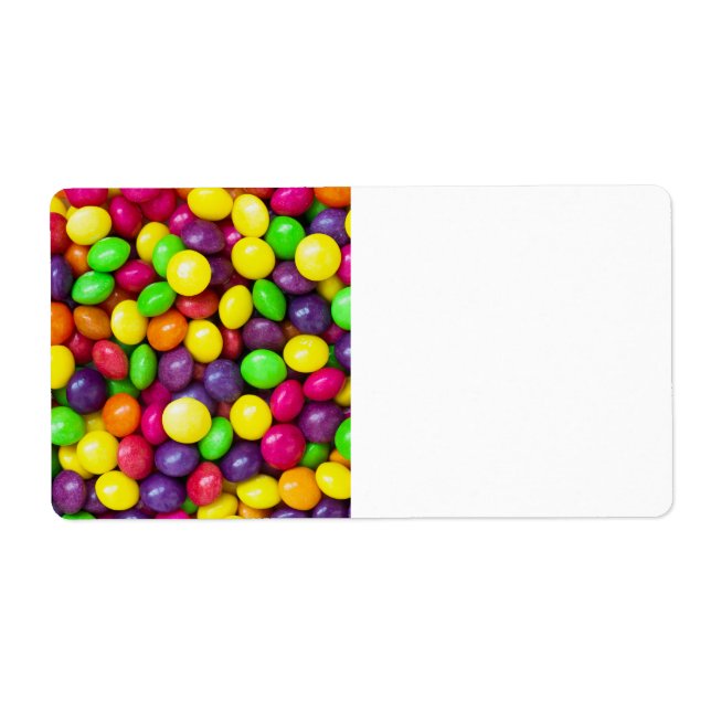 Etiqueta Fondo de caramelo colorido (Frente)