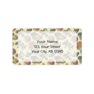 Etiqueta Fondo de iconos de juguetes