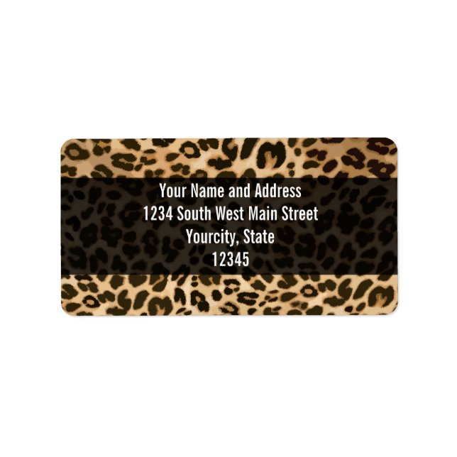 Etiqueta Fondo de impresión de leopardo (Frente)