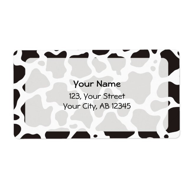 Etiqueta Fondo del patrón de vaca (Frente)