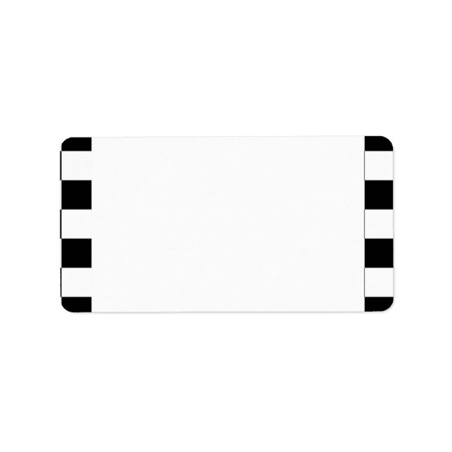 Etiqueta Fondo del tablero de cheques en blanco y negro (Frente)